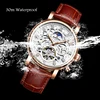KINYUED Skeleton Automatic Watch Men Sun Moon Phase Waterproof Mens Tourbillon Mechanical Watches Top Brand Luxury Wristwatches ► Photo 3/6