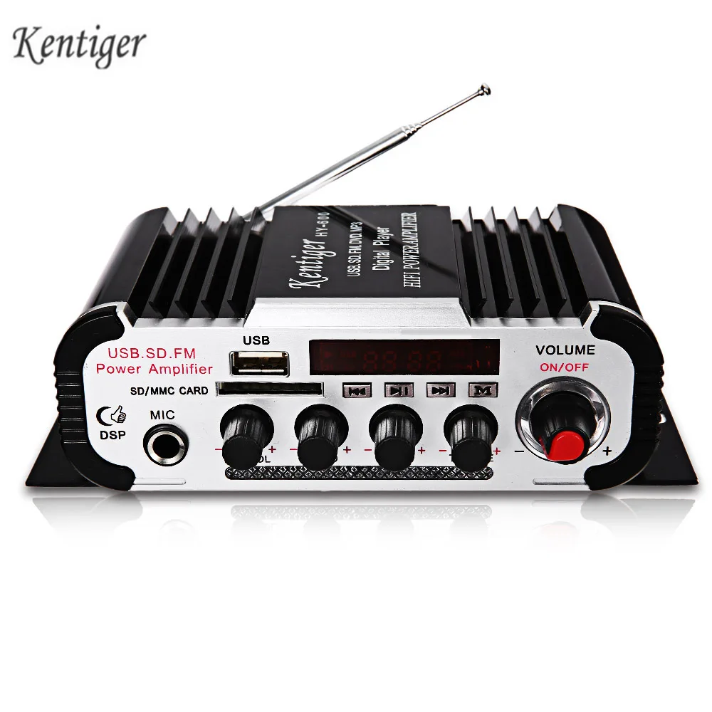 

Kentiger HY-600 FM IR Control MP3 USB HiFi Stereo Power Digital Amplifier With Remote Control Power Player for Auto Motorcycle