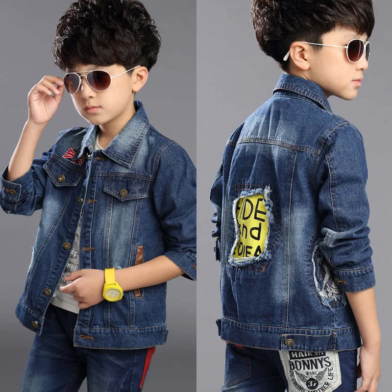 2016 Boys Jeans Jacket Children 's Print Star Comfortable Jacket Kid
