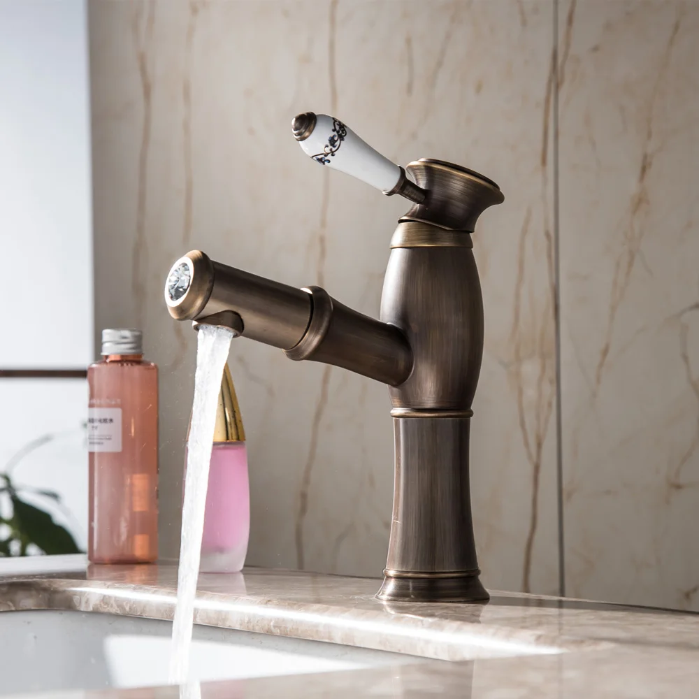 Basin Faucet Single Handle Pull Out Kitchen Tap Single Hole Handle Swivel 360 Degree Water Mixer Tap Mixer Tap Torneiras Mci2