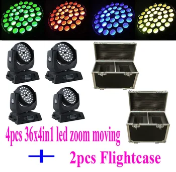 

No Fee 4pcs/flightcase touch screen 36x10w led zoom moving head light dmx512 led flashlight with flightcase