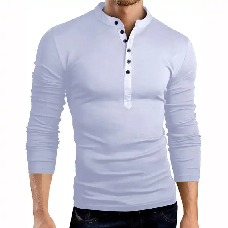 slim fit grandad t shirt