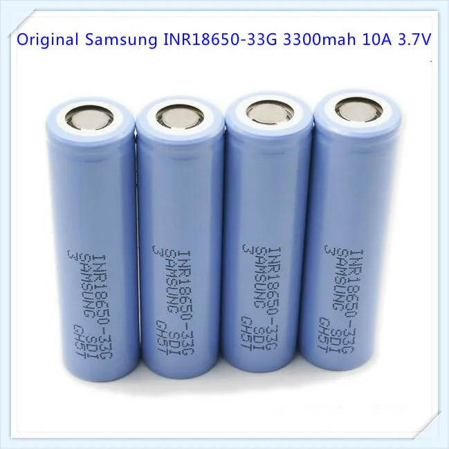 Для samsung INR18650-33G 33G 3300mah 10A батарея для электронной сигареты 3,7 V литий-ионный аккумулятор с плоским верхом(1 шт