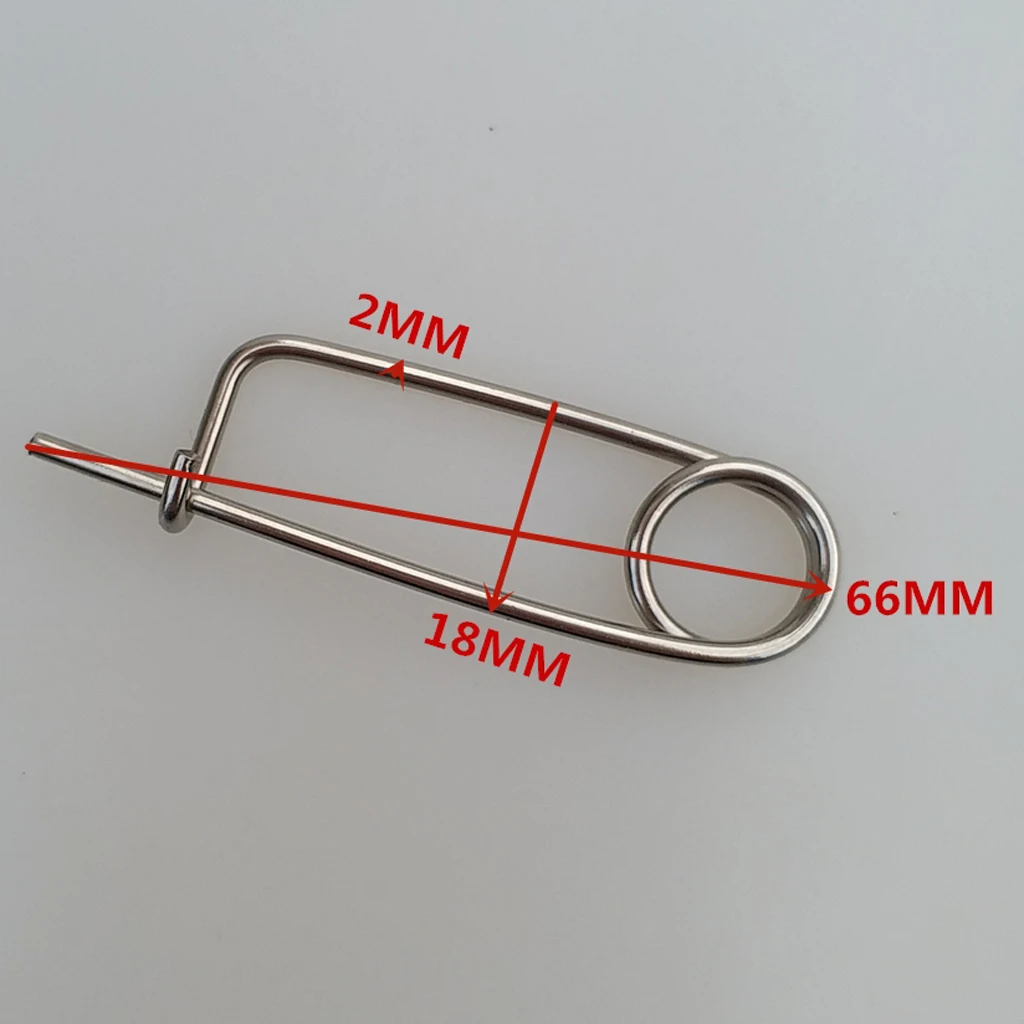 2pcs/Pack Stainless Steel Safety Pin Clip Heavy Hooks for Scuba Diving Kayak Boating Fishing Drifting Accessories