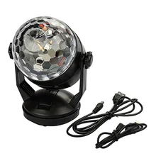 Светодиодный мини-светильник для дискотеки, сценическое освещение с присоской, RGB, Хрустальный Магический вращающийся шар для KTV, рождественские, вечерние, свадебные, шоу, клуб