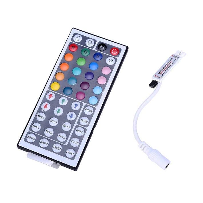 

44Key RGB Remote Mini Controller IR Remote Controller DC12V dimmer for 3528/5050 SMD RGB LED Strip Light Free Shipping LC028
