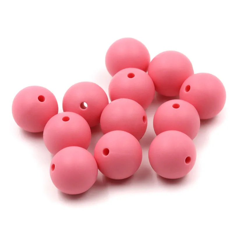 10 silicone beads PEARL VIOLET 19mm round BPA free baby sensory jewellery purple