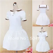 V-1249 weiß baumwolle Süße Schule Lolita Kleid/viktorianischen kleid Cocktailkleid/halloween-kostüm US6-26 XS-6XL