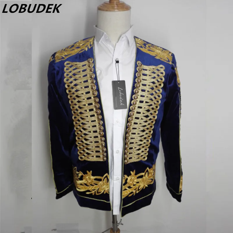 

men jacket outwear coat for singer dancer performance nightclub bar groom men bar fashion men custumes