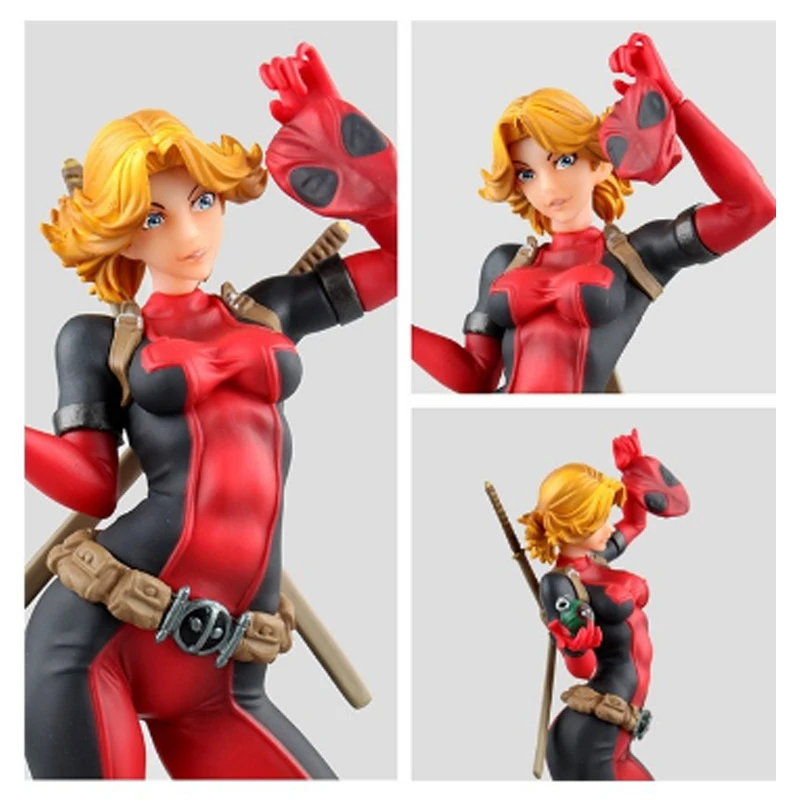 

23.5cm X-Men Lady Woman Deadpool Figure Super Heroes Action Figures Dead Pool Girl with Weapons Kids Collectible Gift Toys Model