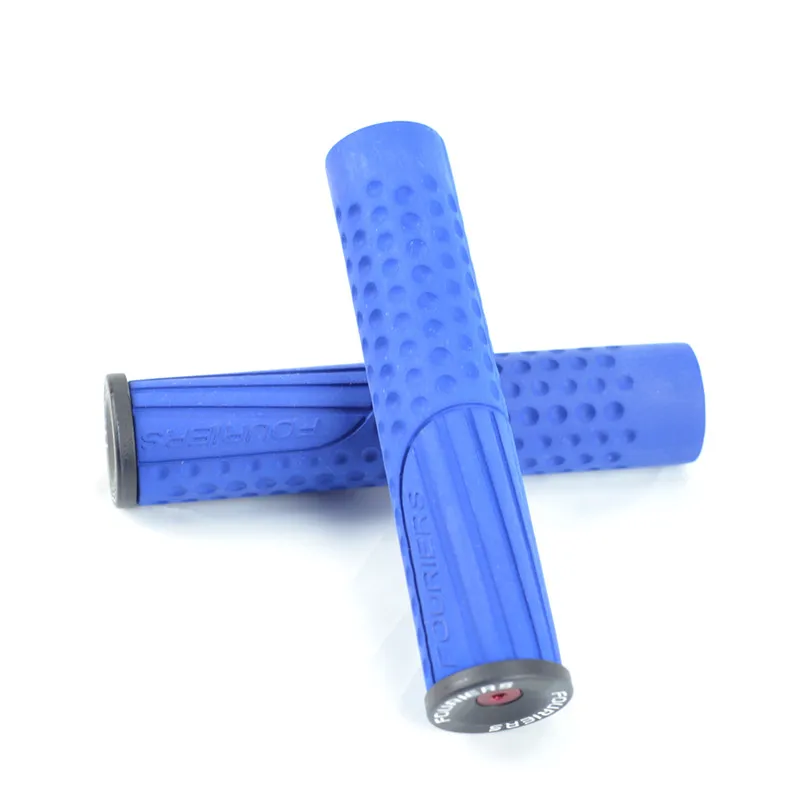 FOURIERS, мягкая силиконовая резиновая губка, пена AM DH, ручки на руль велосипеда, нескользящая ручка, 30x130 мм, GP-S001 для горного велосипеда - Цвет: Тёмно-синий