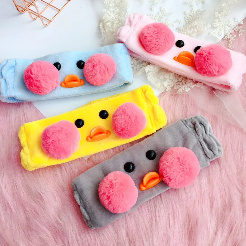 

New Korea Lovely Cartoon Duck Elastic Headbands for Women Girls Wash Face Hair Band Hair Accessories Fashion Headdress