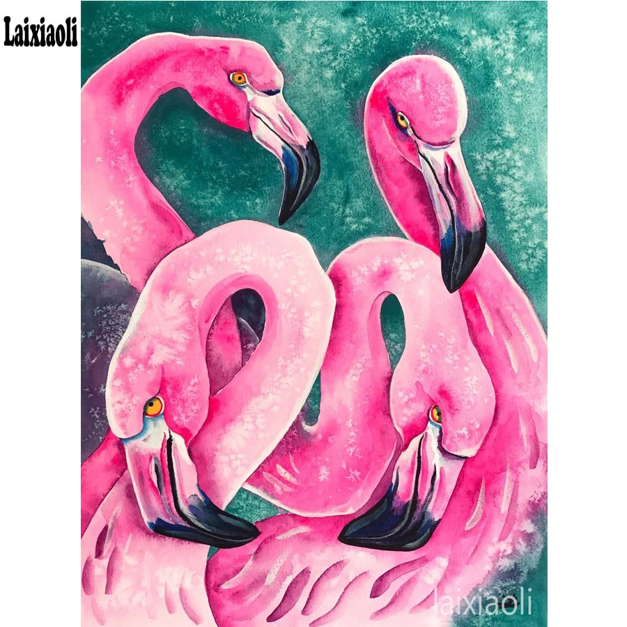 На заказ 5D DIY алмазная живопись Фламинго семья Алмазная вышивка наборы для вышивки крестом Рукоделие мозаика Полный Стразы Рождество