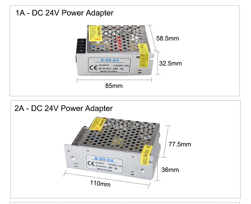 EeeToo 24V Power Supply for LED Strip Switch Electronic Transformer LED Driver 1A 2A 3A 5A 6.5A 10A 15A 20A Power Adapter Light (2)