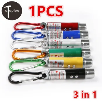 

Practical 1pcs 3 in 1 Mini Laser Pen Pointer LED Flashlight Torch Light UV Keychain 7.5cm Camping Pocket LED Pen