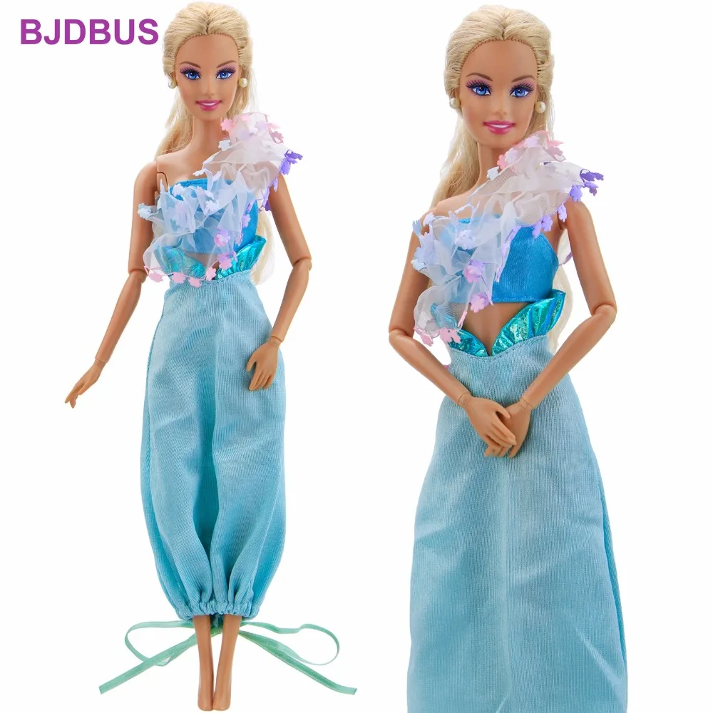 

1 PCS Fashion Summer Outfit Wedding Party Wear Sexy Lace Tops Mermaid Dress Skirt Clothes For Barbie Doll Accessories Kids Gifts