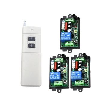 

New Arrival for AC 220V 1CH Small Channel Wireless Remote Control Radio Switch 315mhz 1 Transmitter + 3 Receiver 200m SKU: 5226