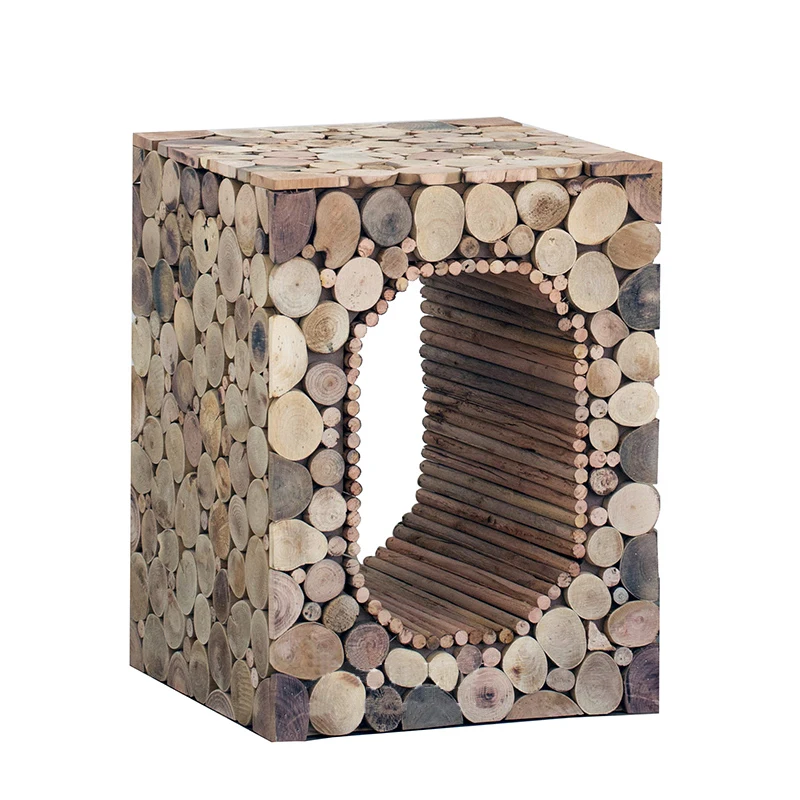 Created Living Room Stool End Table New Art Brief Solid Wood Coffee Table