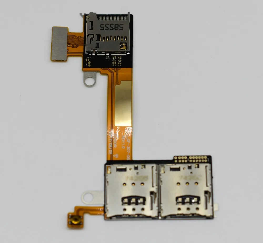 Sim Card Slot Holder+ TF Card Slot Reader Flex Cable For Sony Xperia M2 Dual Sim Flex ...