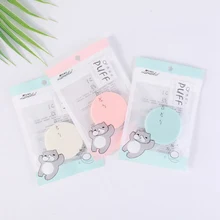 Однокомпонентная/сумка Гидрофильная губка круглый спонж для макияжа влажный сухой порошок слоеный край случайный цвет отправка Высокое качество