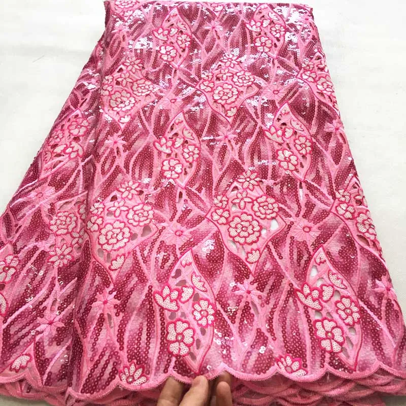 

2018 High Quality African Double Organza Lace Fabric With Color Sequins Handcut Net French Lace Women Dresses fabric F4-1683