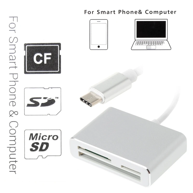 Тип C для CF/SD/TF Micro SD кард-ридер для MacBook Pro Chromebook Pixel Sep-27A