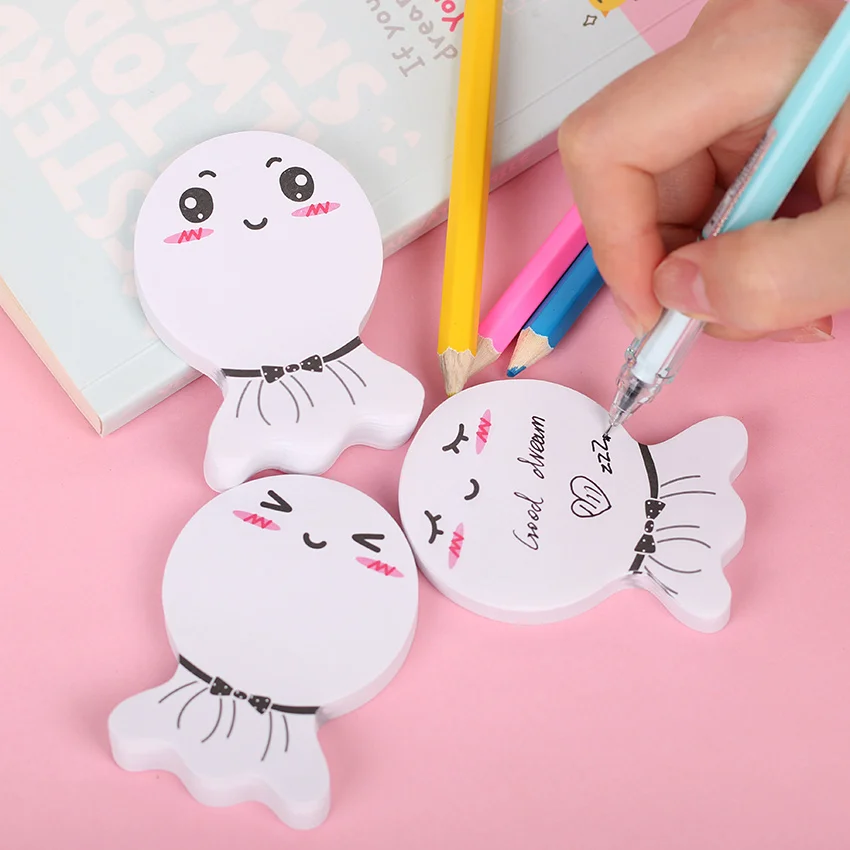 

1PC(About 65 sheets)Smiling Eyes Memo Pads Self Adhesive Memo Pad Sticky Notes Bookmark School Office Supply