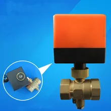 Электрический шаровой кран из латуни моторизованный шаровой клапан 3-провод из двух Управление AC220V DN20-DN32 Температура клапан