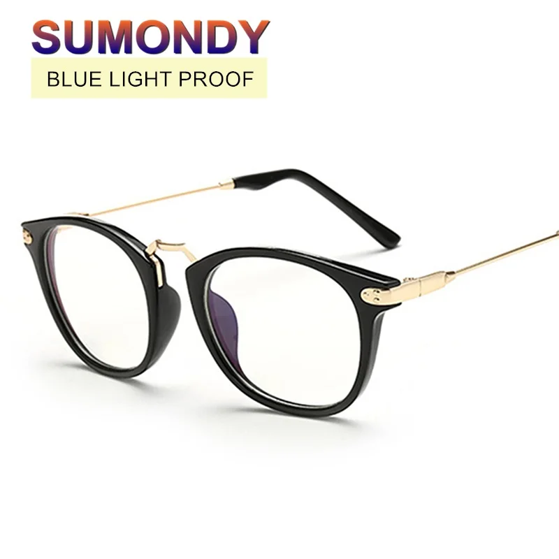 

SUMONDY Blue Light Blocking Computer Goggles Women Men Retro Round Designer Anti Blue Ray Gaming Glasses Protective Eyewear UF03