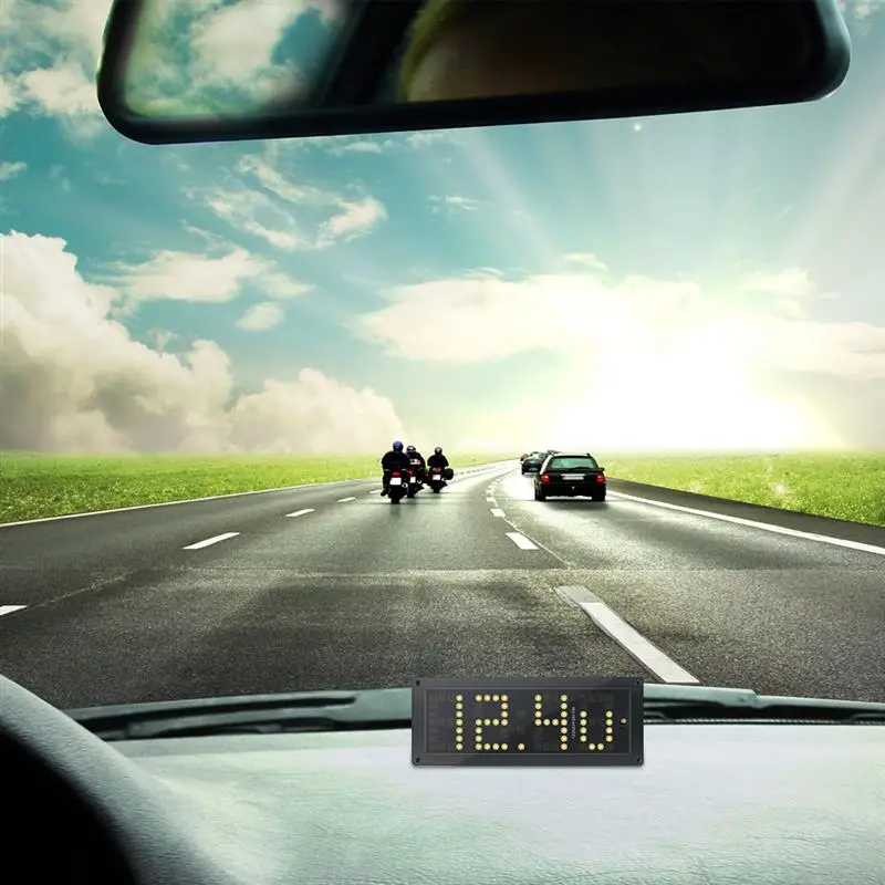 Автомобильный электронный цифровой термометр 3 в 1 регулируемые автомобильные часы светящийся вольтметр Высокоточный светодиодный индикатор напряжения Rx8025
