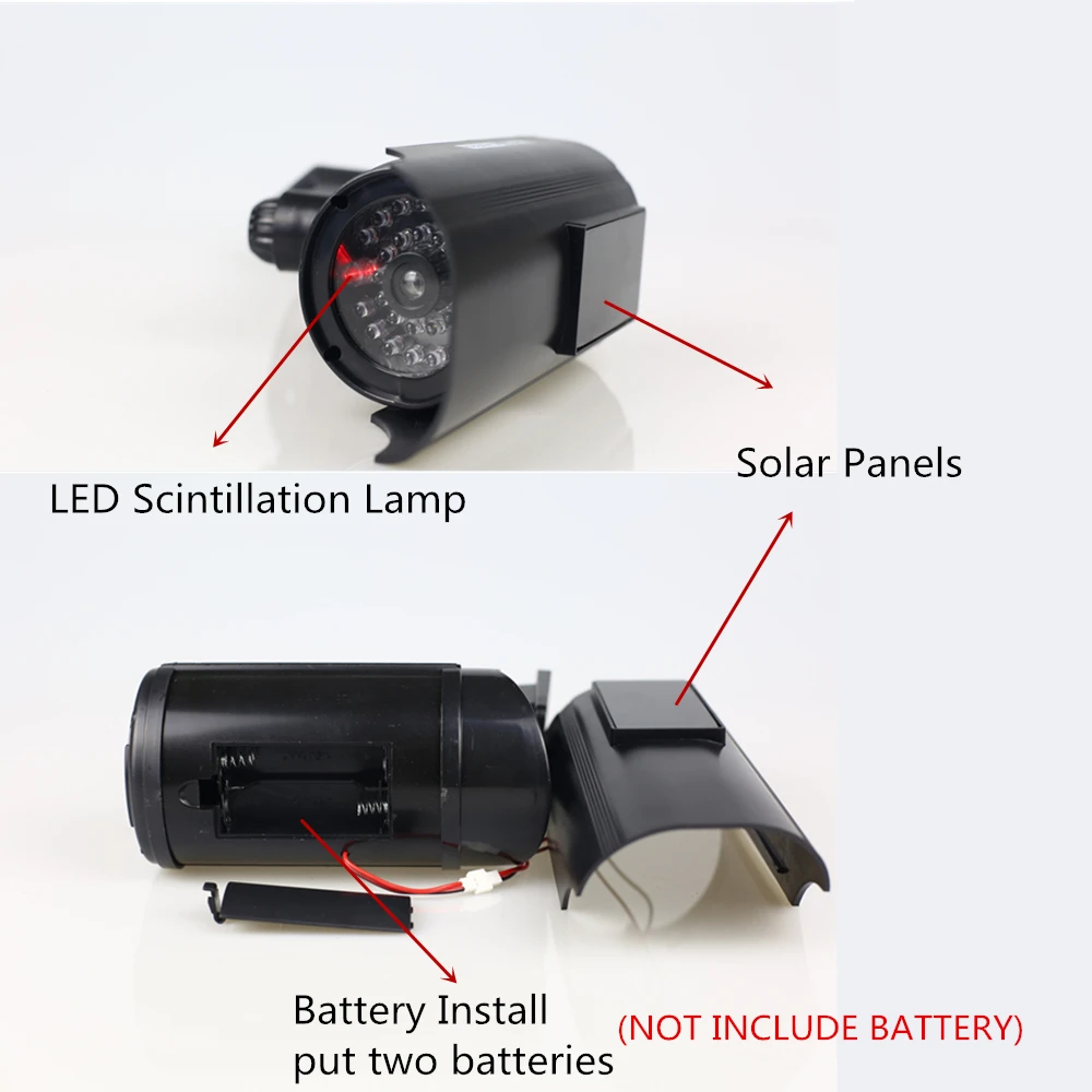 Солнечная энергия поддельная камера наружная Безопасность водонепроницаемый Манекен камера с мигающий красный светодиодный CCTV камеры наблюдения