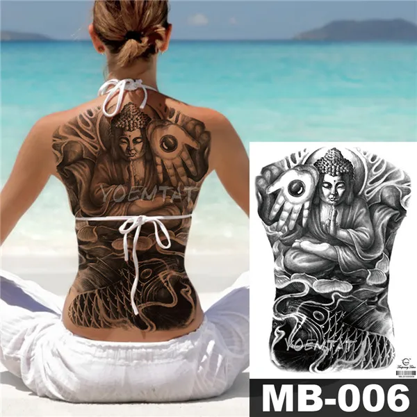 48*35 см полная задняя Водонепроницаемая Временная Вспышка татуировки большие тату-наклейки Феникс Дракон Будда грудь тело для мужчин и женщин - Цвет: 05
