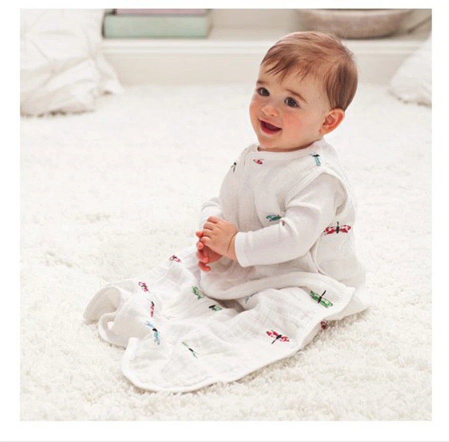 

100% Muslin Cotton Baby Thin Slumber Sleeping Bag Mod For Summer bedding Baby Saco De Dormir Para Bebe Sacks Sleepsacks