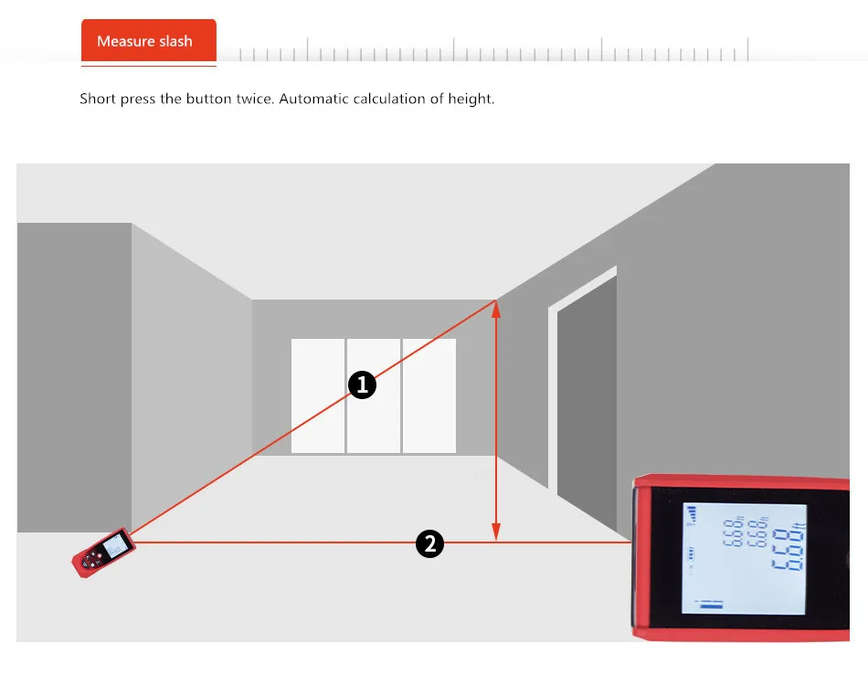Цифровой лазерный дальномер 40 м 131ft Лазерная дальномерная Лента лазерный дальномер Расстояние/площадь/объем m/Ft/in инструмент уровня