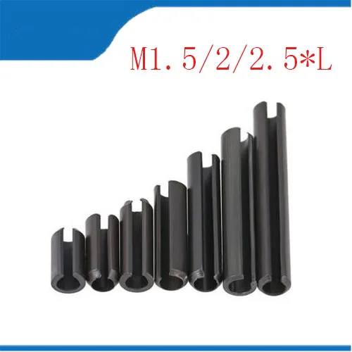 

GB879 manganese steel elastic cylindrical pin 65mn black open elastic pin M1.5 M2 M2.5 spring pin