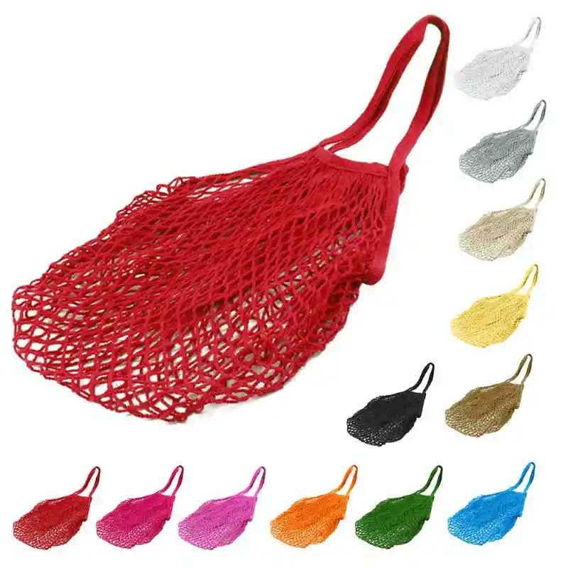

Shopping Bag Mesh Elastic Supermarket Reusable Fruit Vegetable Storage Portable