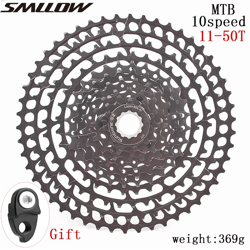 

SUNSHINE-SZ10Speed SLR 2 Cassette 11-50T Wide Ratio Ultralight 369g CNC Freewheel MTB Mountain Bike Bicycle Parts for m6000 7000