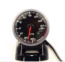 DRAGON GAUGE 60MM Boost Turbo Gauge -30-30 PSI Black Color With Sensor Dual Led Color Display