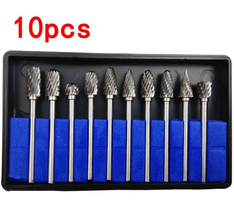 

10pcs/Set Tungsten Steel Dental Burs Lab Burrs Tooth Drill Tools