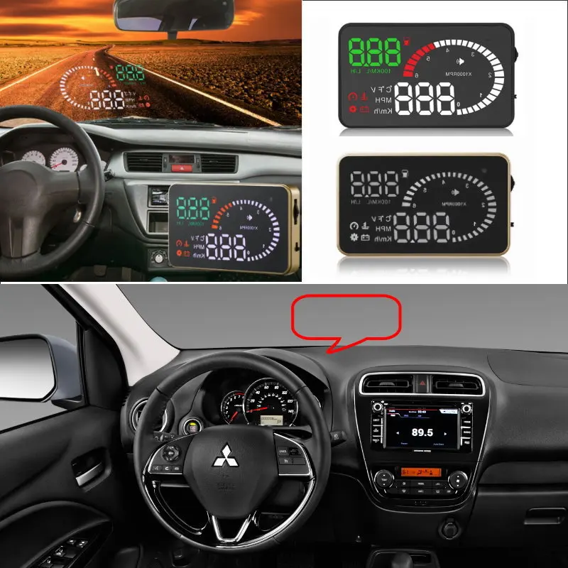 Liislee автомобильный HUD Дисплей для Mitsubishi ASX Lancer Outlander L200 Pajero Co-Safe экран проектор/разъем OBD II