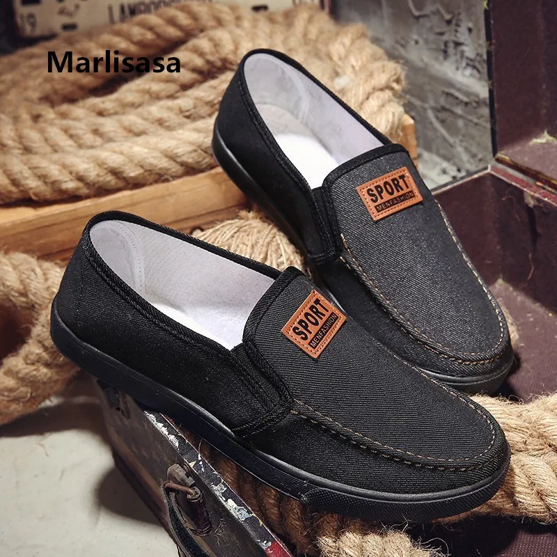 

Marlisasa Chaussures Pour Hommes Male Fashion Navy Blue Slip on Shoes Men Casual Street & Driving Black Shoes Cool Shoes F2763