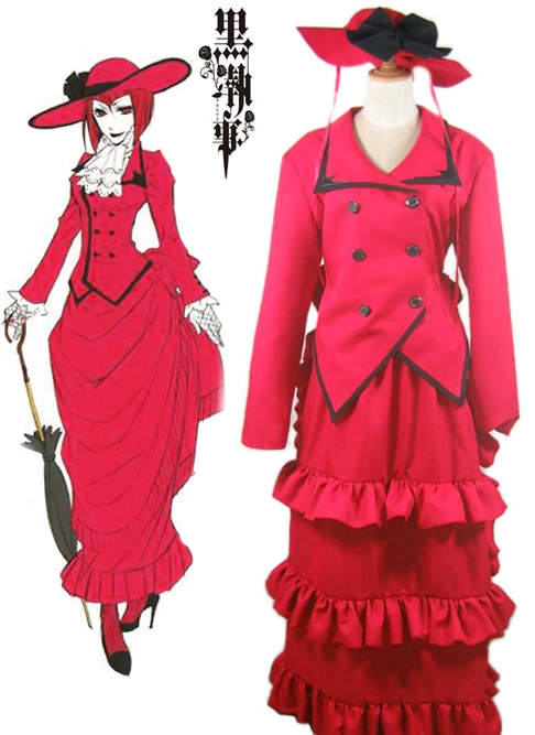 Костюм для косплея черного Батлера Kuroshitsuji Mrs Red|cosplay costume|black butler cosplay costumesbutler costume |