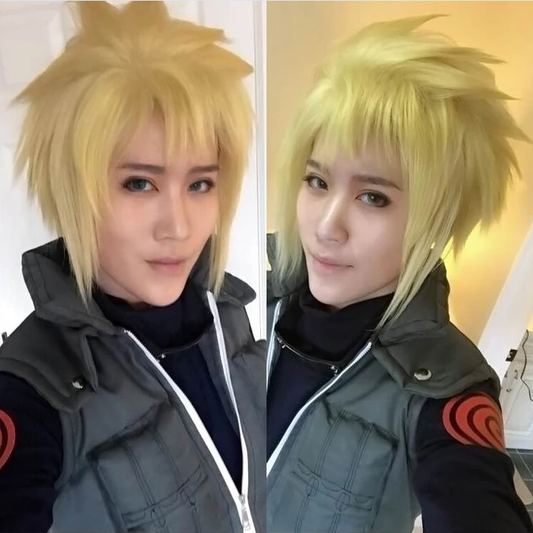 High Quality Short Layered Minato Namikaze Wig Naruto Synthetic Hair