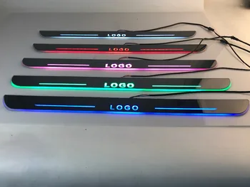 EOsuns LED 移動ドアスカッフポイントで Nerf バー & ランニングボードドア敷居光オーバーレイライニングメルセデス · ベンツ C クラス w204 2008-13