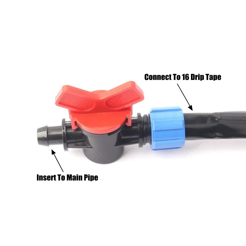 2 шт резьбовой запорный проходной шаровой клапан для 16 мм капельного скотча капельного орошения системы мягкой воды ремень фиксатор соединитель водяной клапан