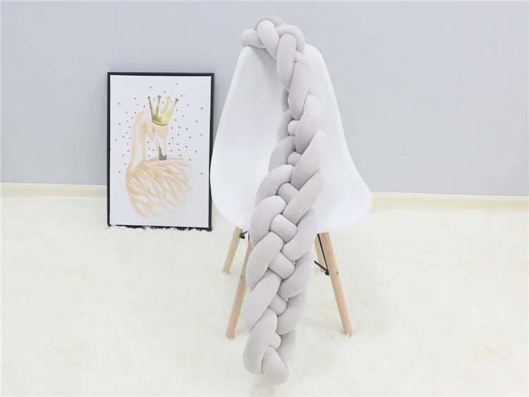 4 Strands Knot Crib bumper Anti-collision Baby Bedding Protection Baby Bed Surrounds Room Decor Baby Pillows Backrest Pillows 14