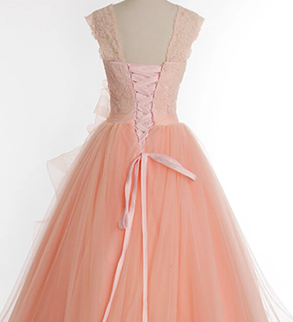 Персиковые дешевые платья Quinceanera 2019 бальное платье с v образным вырезом тюлевые