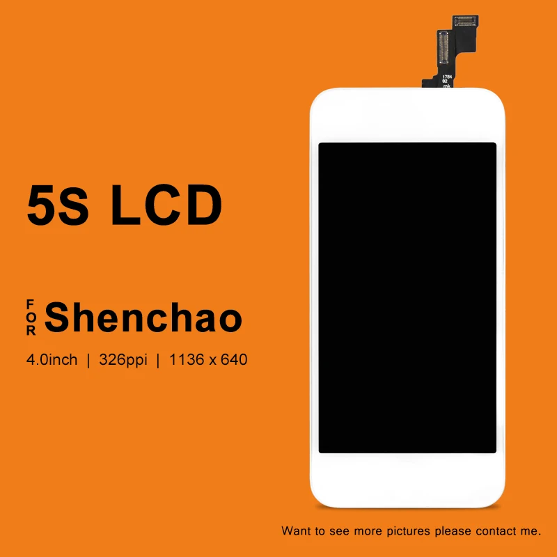 

10PCS Screen For iPhone 5S LCD For ShenChao Quality No Dead Pixel Display Assembly Replacement 100% Tested For iphone 5S Screen