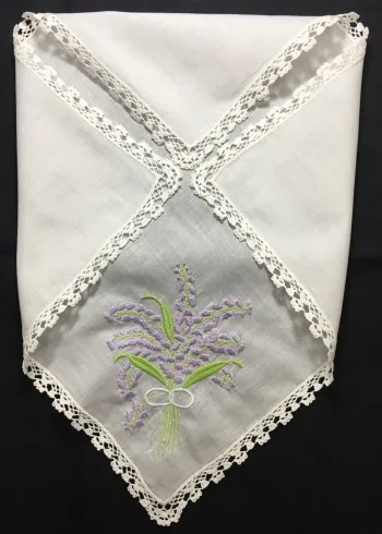 Набор из 12 новых дамские платки белый хлопок Hankie с белым кружевом окантованным и цветной вышивкой цветочный свадебный Hanky 12x12-дюймовый