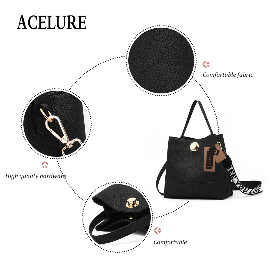 ACELURE الأزياء دلو حقائب للنساء 2018 جديد الشتاء حقيبة يد فاخرة حقائب النساء مصمم عالية الجودة الكتف Crossbody أكياس